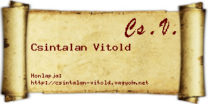 Csintalan Vitold névjegykártya